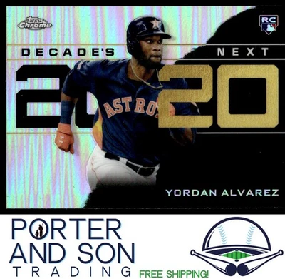 Yordan Alvarez RC Decade's Next 2020 Topps Chrome #DNC-4 Astros Baseball Card - Image 1 of 2