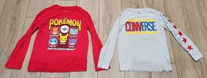 Pokémon & Converse All Star Langarm Grafik T-Shirts Kinder Größe Small (8/10) - Bild 1 von 7