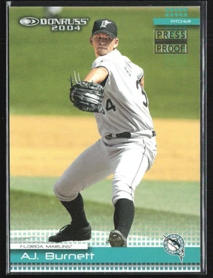 A.J. Burnett 2004 Donruss Press Proof Gold /25 #264 Florida Marlins - Image 1 of 2