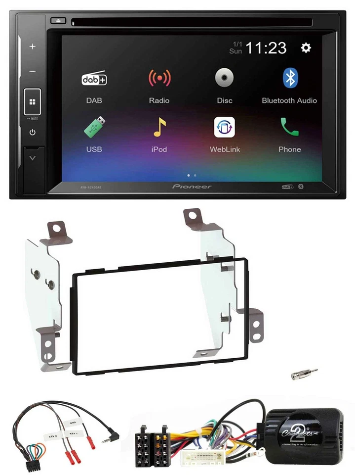 Pioneer Bluetooth Lenkrad USB 2DIN DAB DVD Autoradio für Nissan Note E11 2009-20 - Bild 1 von 4