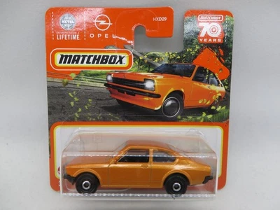 Matchbox 1975 Opel Kadett, Metalflake Orange, tarjeta corta, 2023 MBX Highway Foto 1 de 4