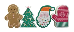 Weihnachtsschwämme Set 4tlg Lebkuchen Weihnachtsbaum Fäustling Geschirr Reinigungspads - Bild 1 von 5