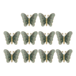 10 Piezas Mariposa Hierro en Parches, Bordado Coser en Apliques, Azul/Verde - Imagen 1 de 6