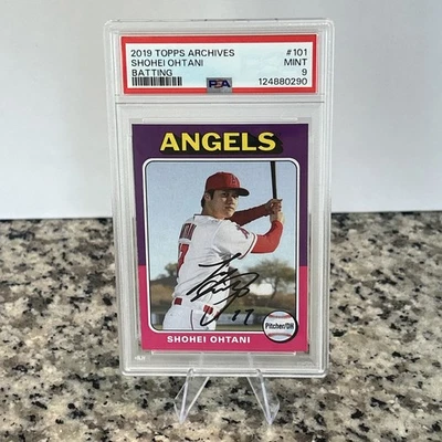 Shohei Ohtani 2019 Topps Archives 1975 diseño #101 PSA 9 como nuevo 🧊 🔥 Foto 1 de 2