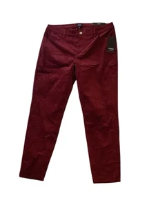 Neu mit Etikett Jones New York Damenhose rot Cord The Lexington schmales Bein Größe 8/29 - Bild 1 von 12