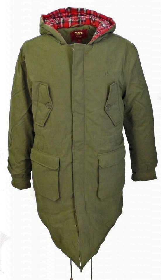 Merc Mens Khaki Green Tobias Mod Style Fishtail Vintage/Retro Parka - Image 1 of 4