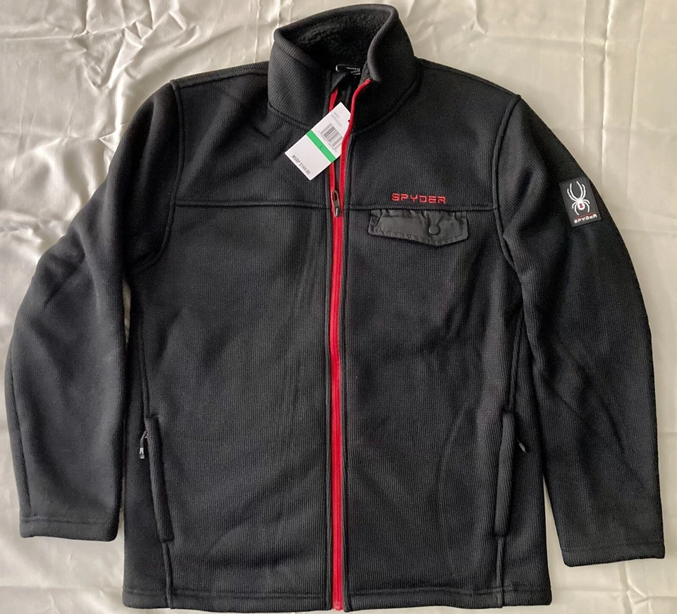 Men’s Spyder Ski Jacket SPFFD133-001 Black Red Trim Size L