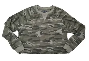 Sudadera Lucky Brand Grande Camuflada Corte Recortada Cuello Redondo Suave - Imagen 1 de 6
