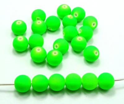 500 Green Matte Neon Beads Acrylic Round Beads 6mm(0.24") Small Spacer - Image 1 of 4
