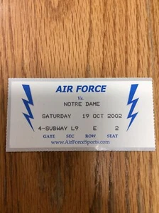 2002 NOTRE DAME FOOTBALL VS AIR FORCE FOOTBALL TICKET STUB - Picture 1 of 2