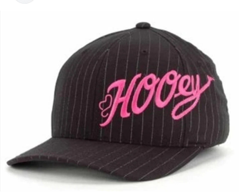 Flex-Fit  Hooey Black Pink Spellout Size L/XL Embroidered Logo - Image 1 of 4