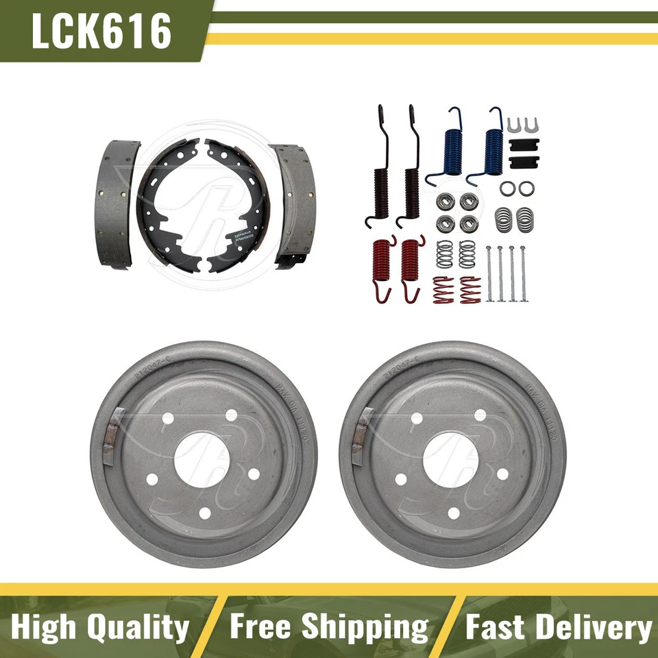 Tambores de freno traseros zapatas de freno herrajes kit de resorte para Ford E-150 Econoline 1975 Foto 1 de 4