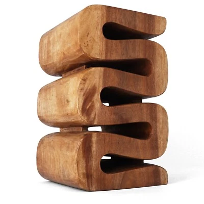 Rutledge & King Suar Hand Carved End Tables - Boho Chic Affordable Luxury Decor - Image 1 of 3