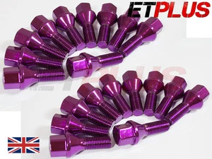 20 x Purple Steel Wheel Bolts fits VW POLO JETTA EOS BORA CADDY M14x1.5 - Picture 1 of 1