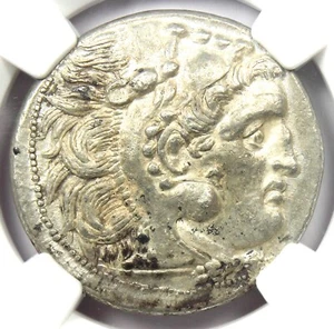 Lysimachus Thrace AR Silver Tetradrachm Lysimachos 305 BC - Certified NGC AU - Picture 1 of 4