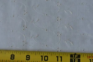 34" Long, Vintage, Cream Embroidered Eyelet on Cream Lighter-Weight Cotton,P3811 - Picture 1 of 5