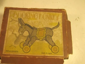 Giocattolo a carica Bucking Donkey vintage made in Japan, scatola originale - Foto 1 di 11