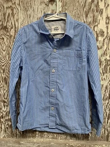 Boys Mini Boden Striped Button Down Shirt Size 6-7Y - Picture 1 of 4