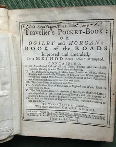 1765 THE TRAVELLER'S POCKET BOOK OR OGILBY & MORGAN'S BOOK OF THE ROADS 3RD EDTN - Picture 1 of 7