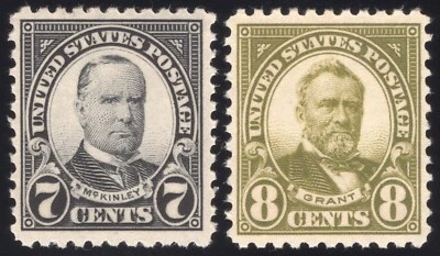 U.S. (Scott 559 560) 7¢ 8¢ Regular Issue Set, Mint-OG-NH VF/+ - Image 1 of 2