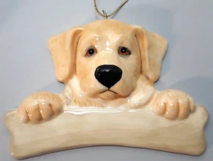 Golden Retriever Hund Welpe Keramik Vintage Weihnachtsschmuck - Bild 1 von 5
