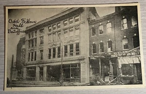 Cartolina Odd Fellows Hall e Ufficio Postale Chelsea Massachusetts Incendio - Foto 1 di 2