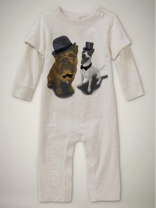 NUEVO CON ETIQUETAS 6-12 MESES ❤️ BEBÉ GAP PERROS EN SOMBREROS DE COPA CONJUNTO DE UNA PIEZA ¡ADORABLE REGALO! Foto 1 de 1