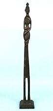 AFRICAN TALL WOMAN STATUE 16” CAST IRON MID-CENTURY MODERN GIACOMETTI STYLE