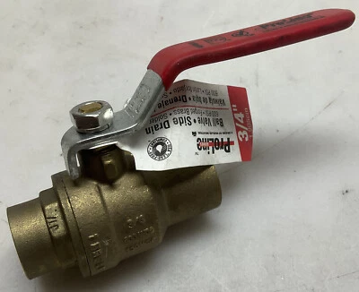 Proline 107-554NL Solder Brass Ball Valve; 3/4" Solder 600 PSI 150WSP - Image 1 of 4