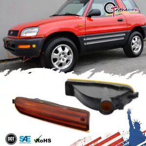 Front Turn Signal Lights For 1996-1997 Toyota Rav4 Rav 4 Amber Lens Left & Right - Foto 1 di 9