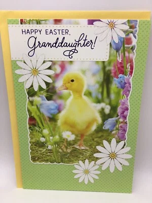 Cartão Hallmark feliz dia de Páscoa doce neta 8x5,5 bebê pato - Imagem 1 de 3