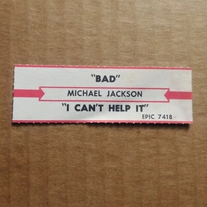 MICHAEL JACKSON Bad/I Can't Help It JUKEBOX STRIP Record 45 rpm 7" - Imagen 1 de 1