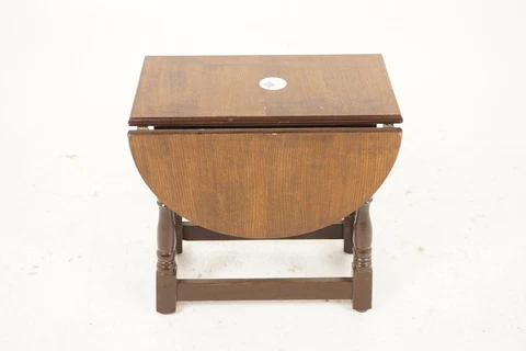 Vintage Oak Drop Leaf Gateleg Table, Scotland 1930, H1109 Cover