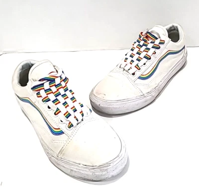 Zapatillas de skate Vans Old Skool de lona blancas arco iris M 7 W 8,5 Foto 1 de 4