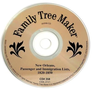 Family Tree Makers Archive CD #358 New Orleans Passenger & Immigration 1820-1850 - Afbeelding 1 van 3