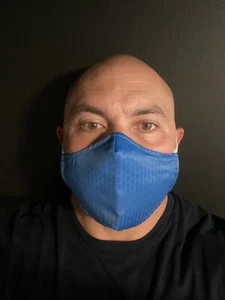 Blue Men’s face mask adult Adjust Sides And Nose Filter Sewn Inside - Picture 1 of 4