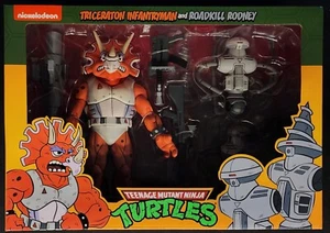 TMNT TRICERATON INFANTERÍA Y ROADKILL RODNEY TORTUGAS NINJA NECA NICKELODEON - Imagen 1 de 2