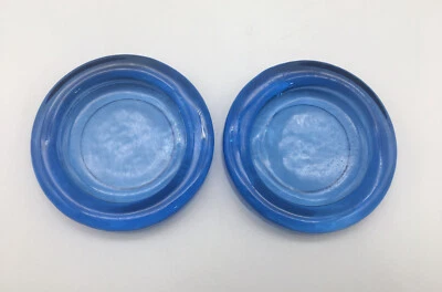 Juego de 2 Candelabros Pilar de Vidrio Reciclado Posavasos Azul Foto 1 de 4