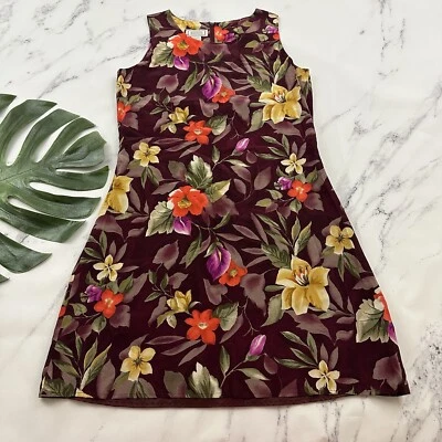 Mini Vestido Jennifer Moore Mujer Vintage Años 90 Seda Sin Mangas Talla 10 Púrpura Floral Foto 1 de 4