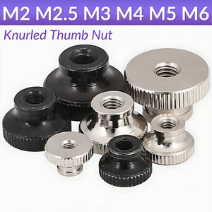 Carbon Steel Knurled Thumb Nut M2-M6 Step Nuts for Bolts - Zinc Plated/Nickel - Picture 1 of 16