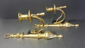 PAIR Vintage Brass Tassel Rope Wall Sconces - Mid Century - 12" tall - Picture 1 of 9