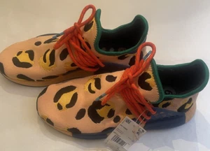 Adidas NMD Pharrell Human Race Shoes Men US Sz 9.5 Animal Print Pulse Amber New - Picture 1 of 23