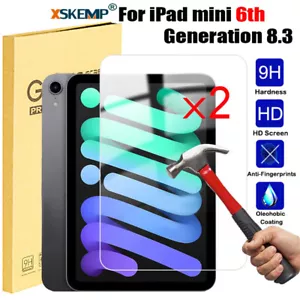 2Pcs For iPad mini 6th 5th 4th 3rd 2nd 1st TEMPERED GLASS Screen Protector Cover - Picture 1 of 19