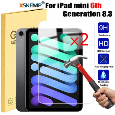 2Pcs For iPad mini 6th 5th 4th 3rd 2nd 1st TEMPERED GLASS Screen Protector Cover - Image 1 of 4