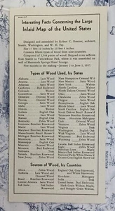 1967 Yellowstone National Park "Interesting Facts ... Large Inlaid Map" Card - Picture 1 of 2