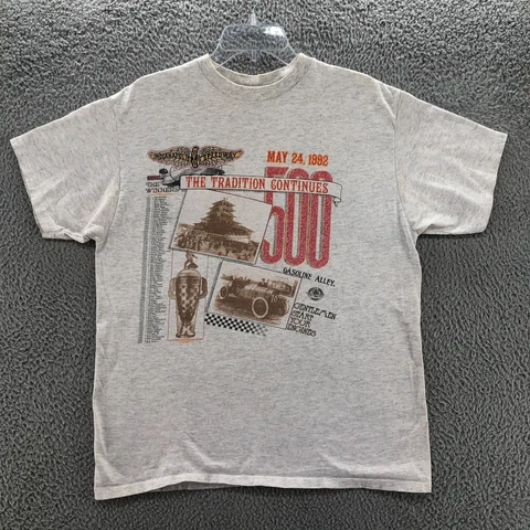 1992 Indianapolis Motor Speedway Shirt Mens Medium Grey 1992 Single Stitch Cover