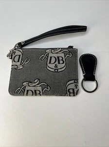 Dooney and Bourke black small wristlet/coin purse and key chain - Picture 1 of 11