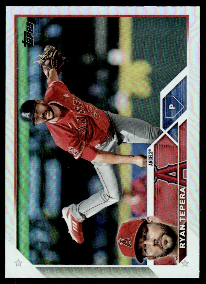 2023 Topps Series 2 SILVER FOIL Ryan Tepera Los Angeles Angels #375 R100 - Image 1 of 2