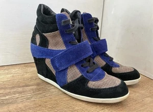 Wedge Sneakers Blue Black ASH LIMITED Size 37 Excellent Condition - Picture 1 of 13