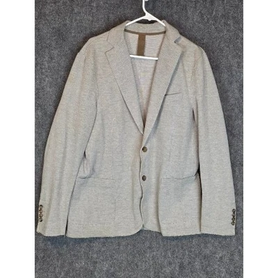 Eleventy Mens Light Grey Textured Casual Blazer Jacket Size 52 Italy Designer - Image 1 of 4